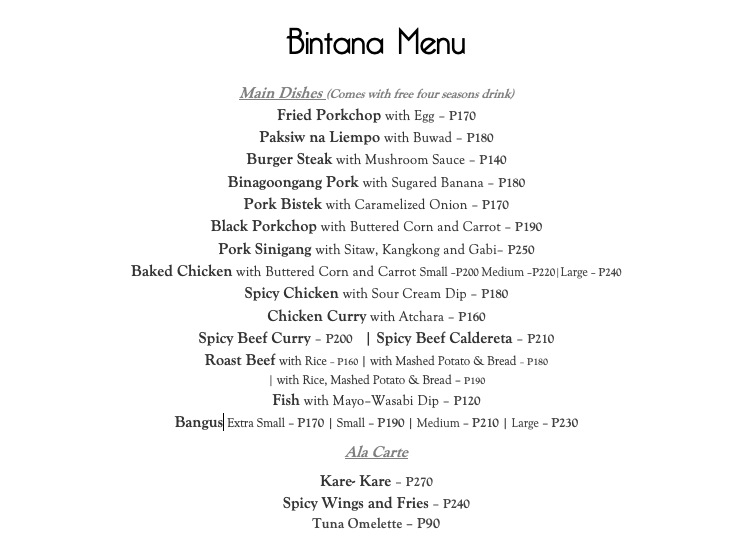 Menu Bintana Coffee House-7